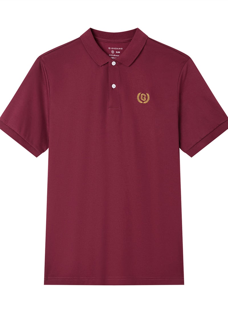 GIORDANO Men’s Slim Fit Liquid Touch Cotton Interlock Polo - Image 1